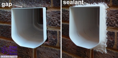 How to seal cat flap in wall