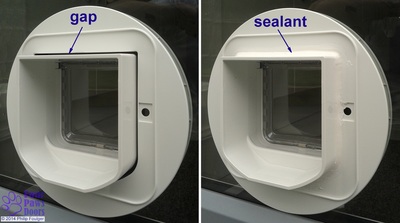 How to seal SureFlap glass mounting adaptor