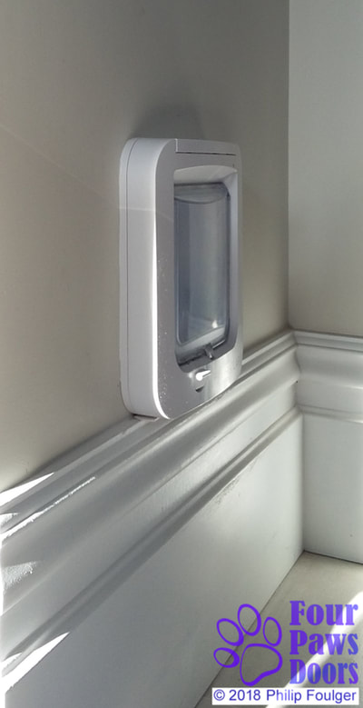 SureFlap microchip cat flap fitted in a very tight corner